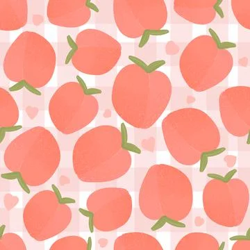 Checked peach seamless pattern for kitchen textile, wrapping paper or print Stock Illustration