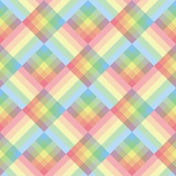 Checked plaids in pastel background. Abstract art seamless pattern of square. Stock Illustration