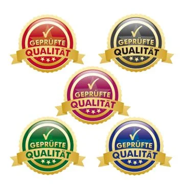 Checked quality buttons Stock Illustration