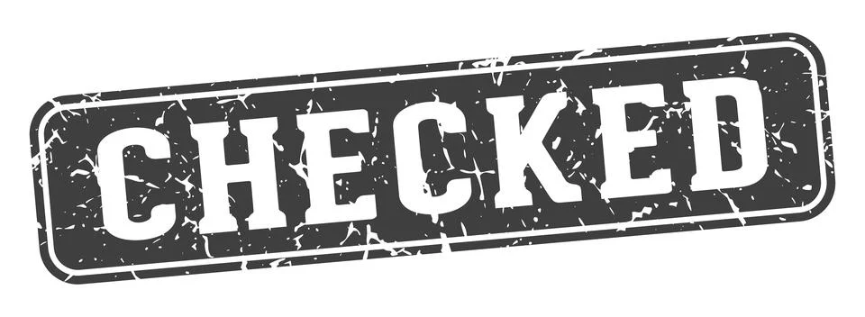 Checked rectangular sign. checked stamp Stock Illustration