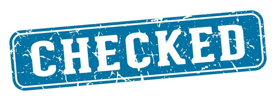 Checked rectangular sign. checked stamp Stock Illustration