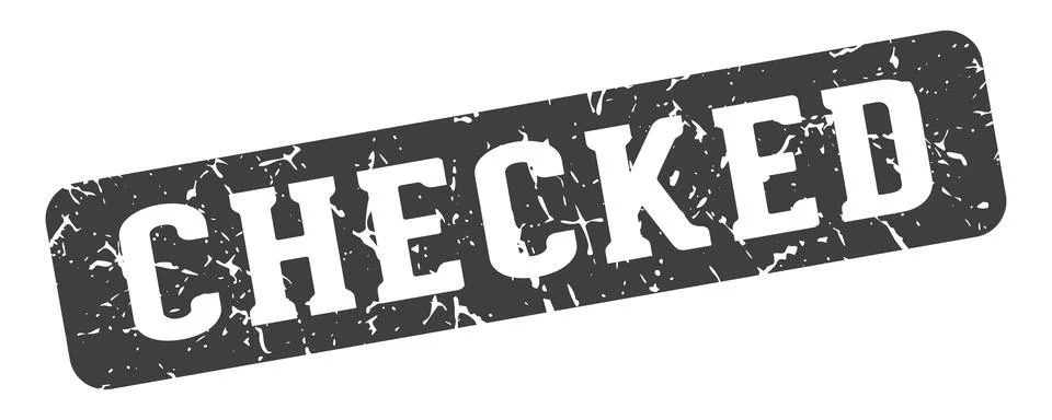 Checked rectangular sign. checked stamp Stock Illustration