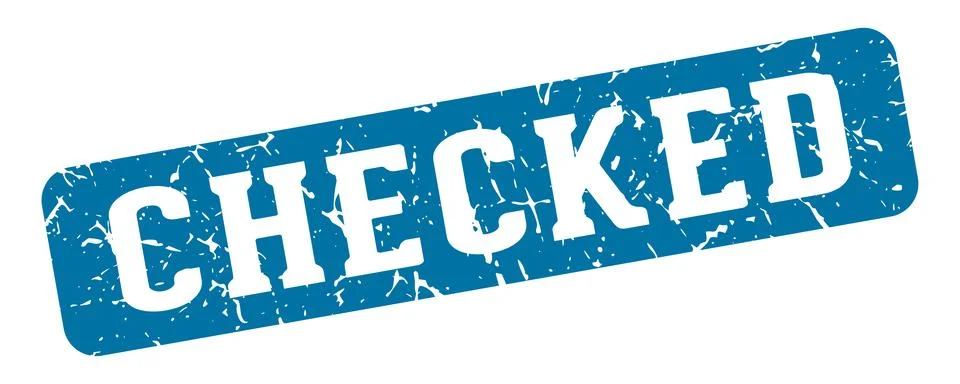 Checked rectangular sign. checked stamp Stock Illustration
