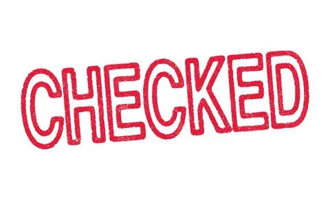 Checked red ink stamp Stock Illustration