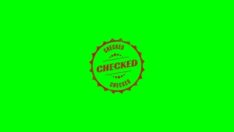 Checked Rubber Stamp Green Screen Stock Footage 320276374