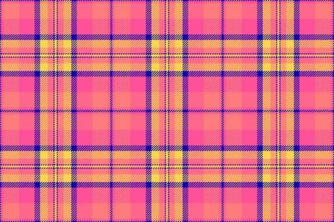 Checked seamless fabric plaid, dye tartan texture check. Traditional vector.. Stock Illustration