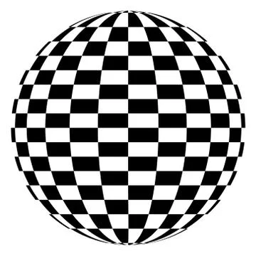 Checked sphere drawing vector illustration Illustrazione stock