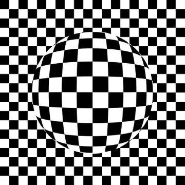 Checked sphere in grid drawing vector illustration Stock Illustration