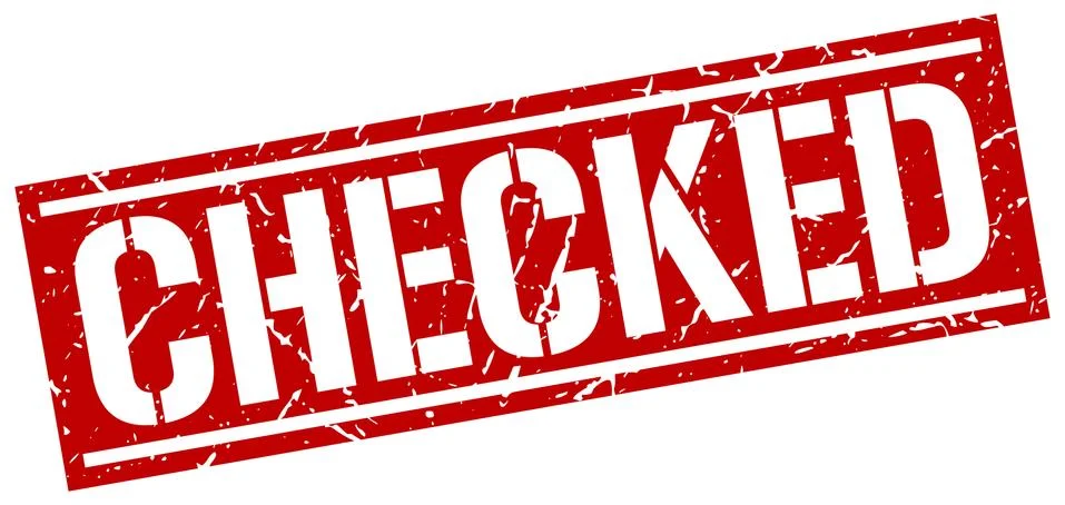 Checked square grunge stamp Stock Illustration