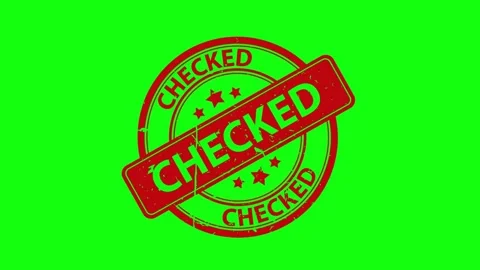 Checked stamp, checked grunge rubber stamp animation isolated Stock Footage 281992954