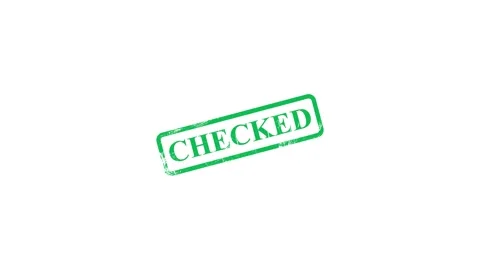 Checked stamp seal animation appearing on a white background, ideal for bus.. Stock Footage 307419385