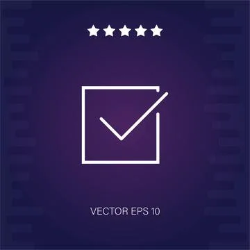 Checked vector icon Illustrazione stock