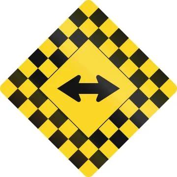 Checked Warning Keep Left Sign in Canada Stock Illustration