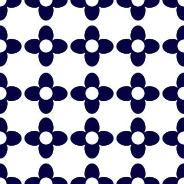 Checker board form simple flower seamless pattern   background geometric desi Stock Illustration