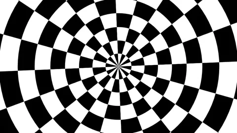 Checker pattern circle roulette loop Stock Footage 265247556