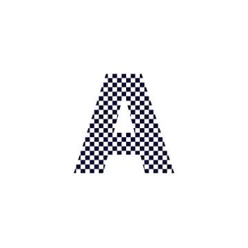 Checker Pattern Vector Logo Letter A Stockillustratie