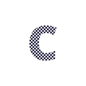Checker Pattern Vector Logo Letter C Stock Illustration
