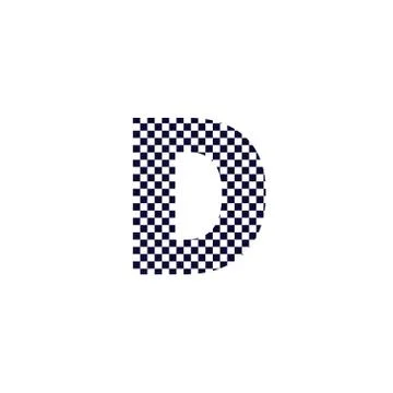 Checker Pattern Vector Logo Letter D Stock Illustration