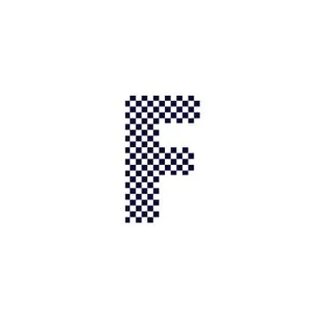 Checker Pattern Vector Logo Letter F Stock Illustration