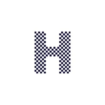 Checker Pattern Vector Logo Letter H Stock Illustration