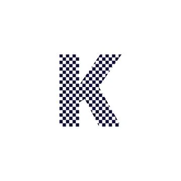 Checker Pattern Vector Logo Letter K Stock Illustration
