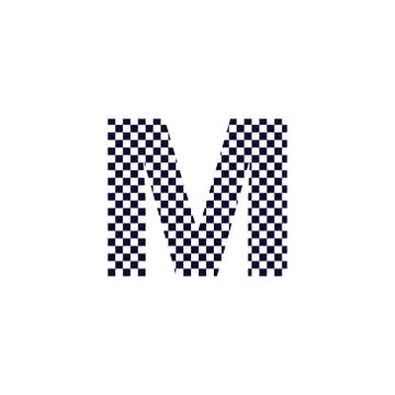 Checker Pattern Vector Logo Letter M Stock Illustration