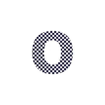 Checker Pattern Vector Logo Letter O Stock Illustration