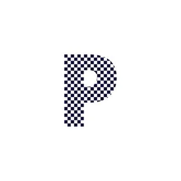 Checker Pattern Vector Logo Letter P Stock Illustration
