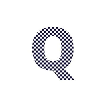 Checker Pattern Vector Logo Letter Q イラスト素材