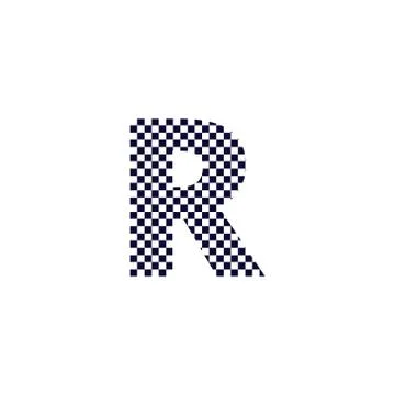 Checker Pattern Vector Logo Letter R Stock Illustration