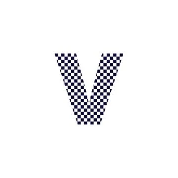 Checker Pattern Vector Logo Letter V Stock Illustration