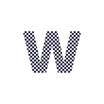 Checker Pattern Vector Logo Letter W Stock Illustration