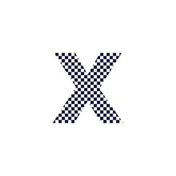 Checker Pattern Vector Logo Letter X イラスト素材