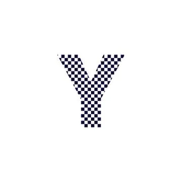 Checker Pattern Vector Logo Letter Y Stock Illustration