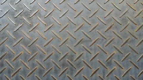 Checker plate floor surface texture steel grip metal grating Stock Photos