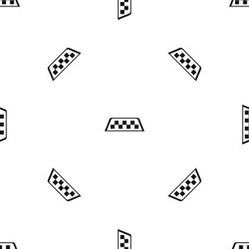 Checker taxi pattern seamless black Stock Illustration