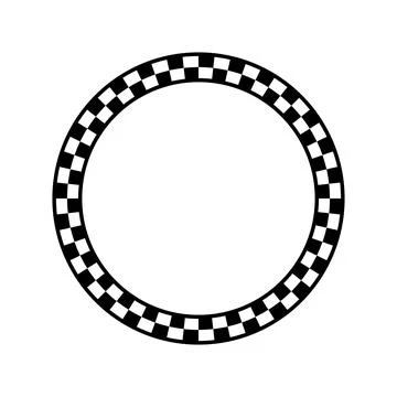 Checkerboard border circle geometric pattern 스톡 일러스트