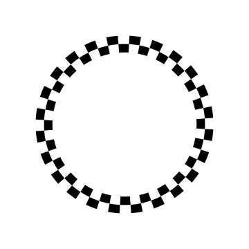 Checkerboard circle frame vector template Stock Illustration