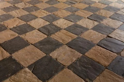 Checkerboard floor texture Stock Photos