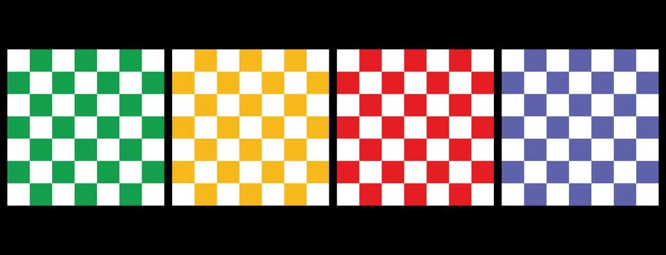 Checkerboard four styles for juneteenth; Stock Illustration
