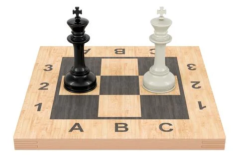 Checkerboard with kings, confrontation concept. 3D rendering Stockillustratie