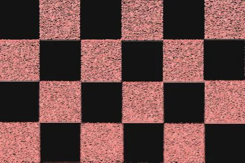 Checkerboard pattern in black and pink with pink squares heavily textured Illustrazione stock