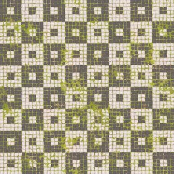 Checkerboard Pattern Mosaic Cobblestone Paving with Moss Overhead View Stock Photos