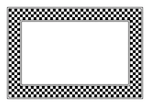 Checkerboard pattern, rectangle frame, checkered pattern frame Illustrazione stock