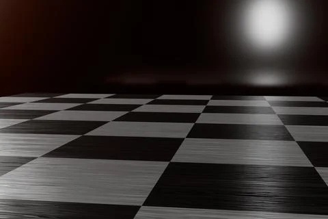 Checkerboard pattern with reflective surface under a spotlight Stock Illustration