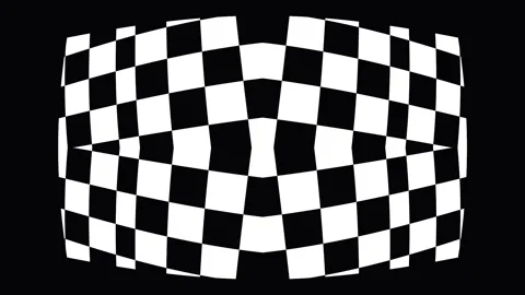 Checkerboard Pattern Rippling with Abstract Optical Illusion in Black and Whi Stock Footage 341656949