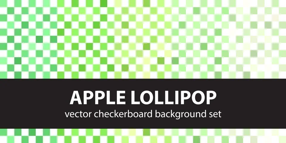 Checkerboard pattern set "Apple Lollipop". Vector seamless backgrounds Illustrazione stock