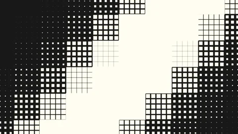 Checkerboard-patterned grid of squares, alternating black and white 스톡 동영상 297615855