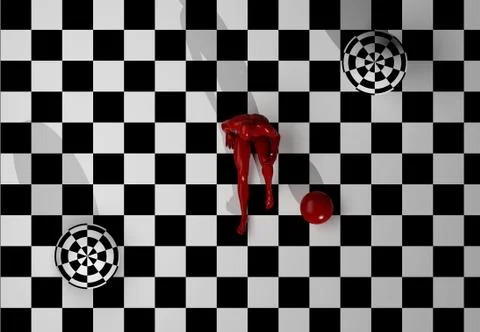 Checkered  art composition Stock Illustration