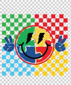 Checkered Background Circle With Hands Gesturing pattern Stock Illustration